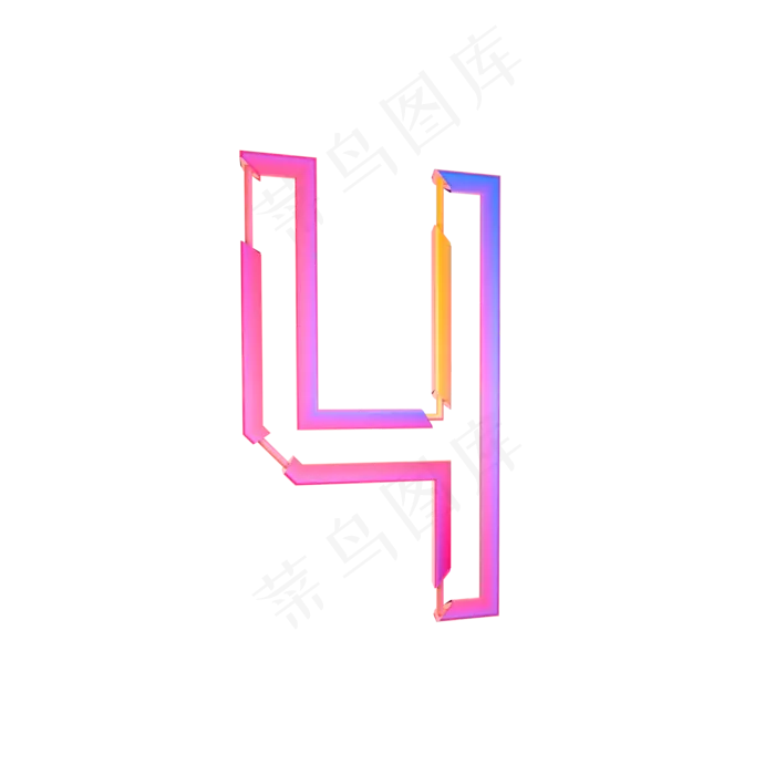 炫彩立体创意数字4炫彩立体创意数字4ai矢量模版下载