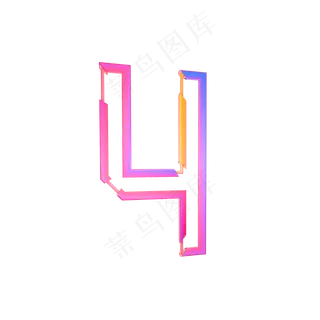 炫彩立体创意数字4炫彩立体创意数字4