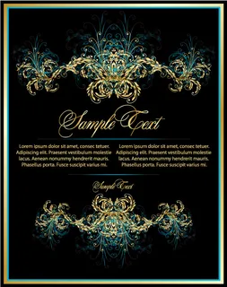 黑色金边经典欧式花纹背景