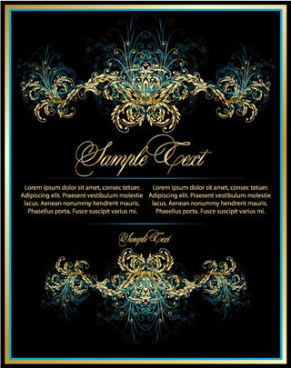 黑色金边经典欧式花纹背景