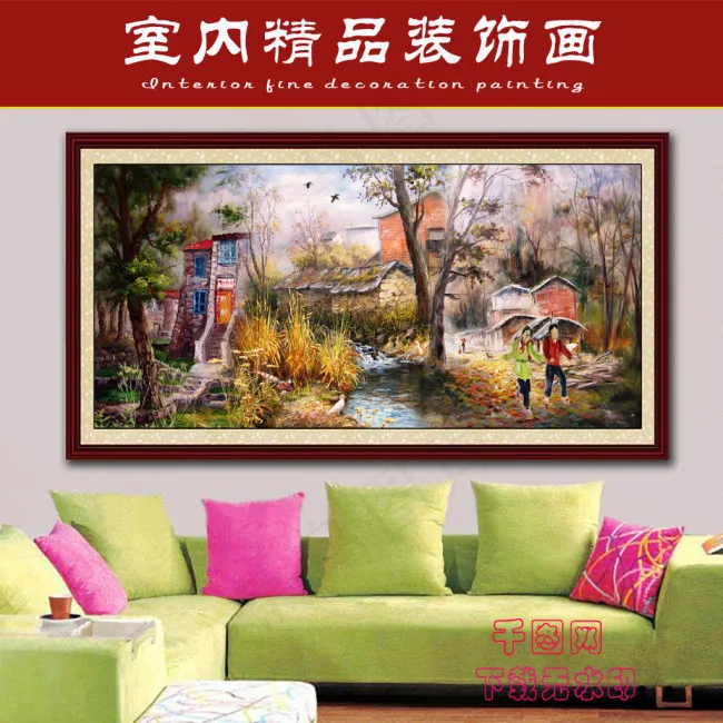 电视沙发背景墙风景图片（高清）(4200X1985(DPI:300))psd模版下载