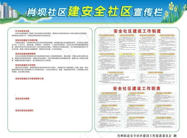安全社区建设宣传栏cdr矢量模版下载