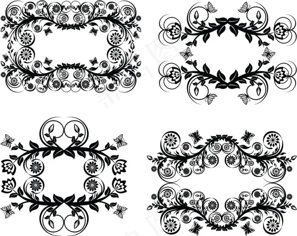 植物装饰图案的装饰框