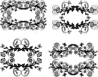 植物装饰图案的装饰框