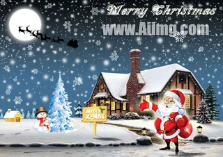 下雪的圣诞夜psd素材