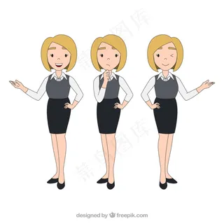 卡通人物扁平化可爱各种职业矢量素材