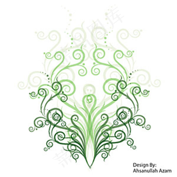 绿色花藤矢量素材