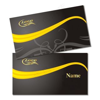 黑色花纹简单名片