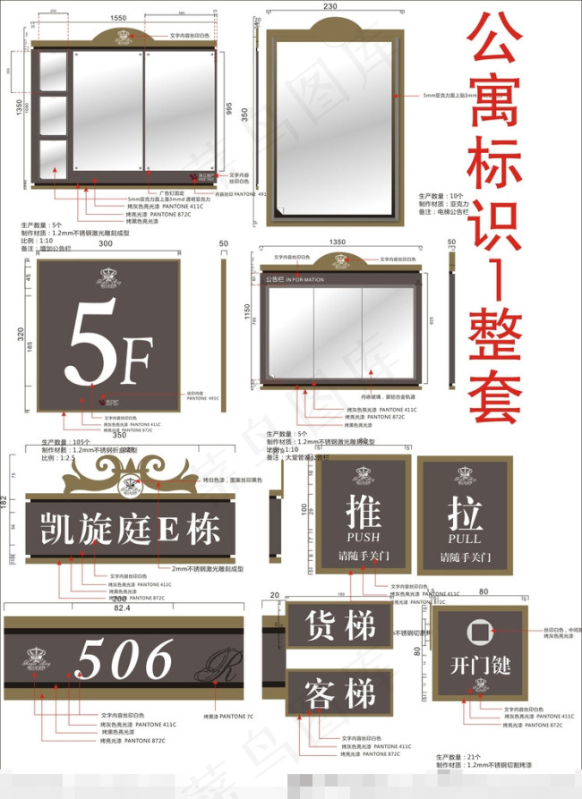 标识牌公告栏cdr矢量模版下载