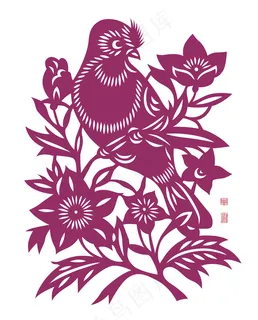 中国传统剪纸矢量的鸟 中国传统剪纸矢量的鸟