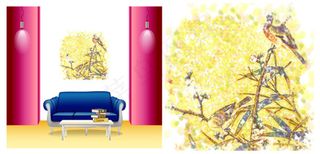 家居室内花鸟装饰画