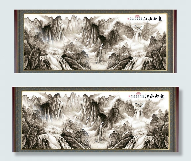 巨幅山水画图片(4076X1837(DPI:300))psd模版下载
