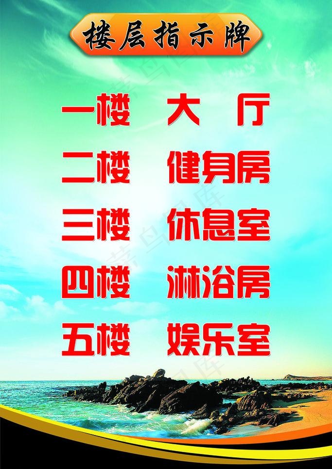 楼层指示牌图片psd模版下载
