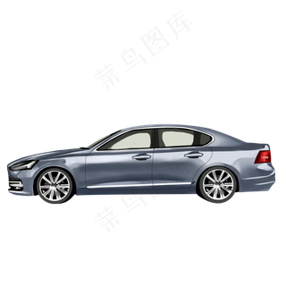 暗蓝色时尚汽车仿真汽车插图,免抠元素