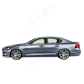 暗蓝色时尚汽车仿真汽车插图,免抠元素