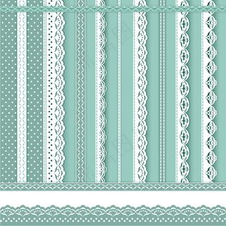 9款白色蕾丝花边矢量素材