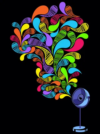 丰富多彩的艺术品装饰的扬声器的背景