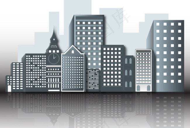 办公室建筑矢量素材
