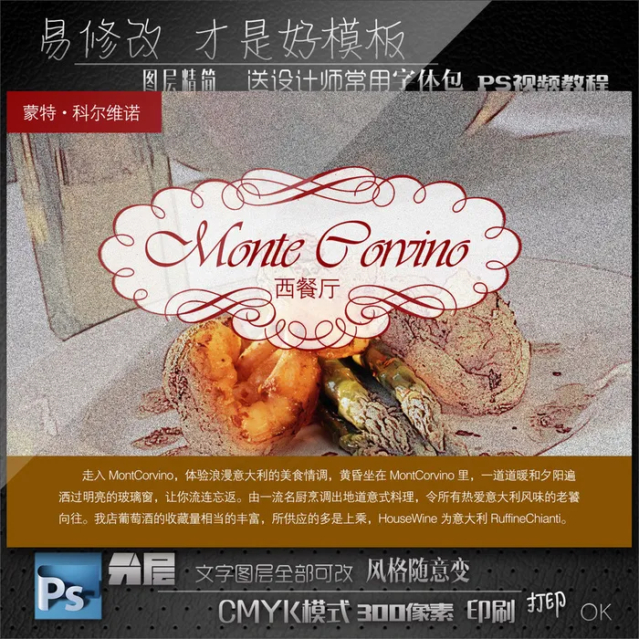 菜品海报模板psd模版下载