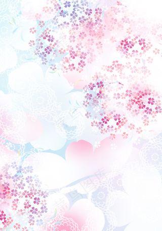 粉紫色渐变樱花花线条底纹花纹素材