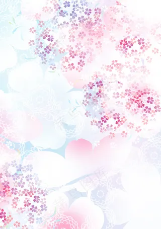 粉紫色渐变樱花花线条底纹花纹素材