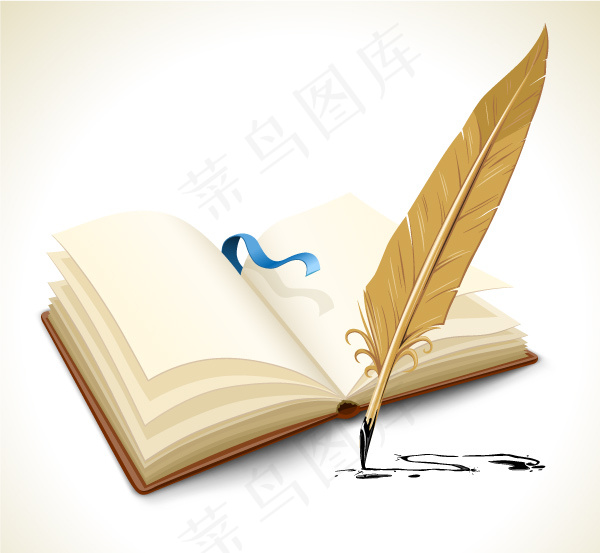 羽毛书本背景eps,ai矢量模版下载