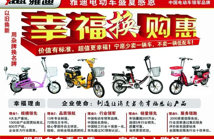 雅迪电动车彩页图片psd模版下载