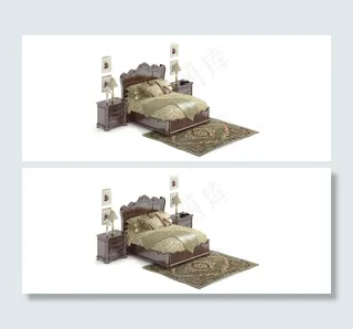 家居床模型模板下载 载