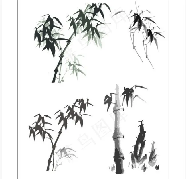 矢量水墨竹cdr矢量模版下载