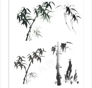 矢量水墨竹