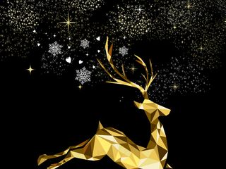 2017欧美复古奢华金色麋鹿圣诞树...