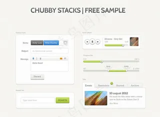 网页ui元素psd分层素材
