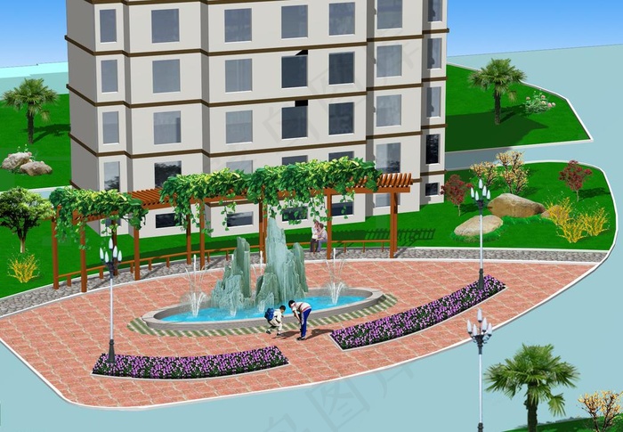 景观绿化效果图图片