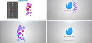 缤纷粒子揭示logo标志ae素材