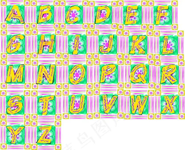 创意艺术英文字矢量素材ai矢量模版下载