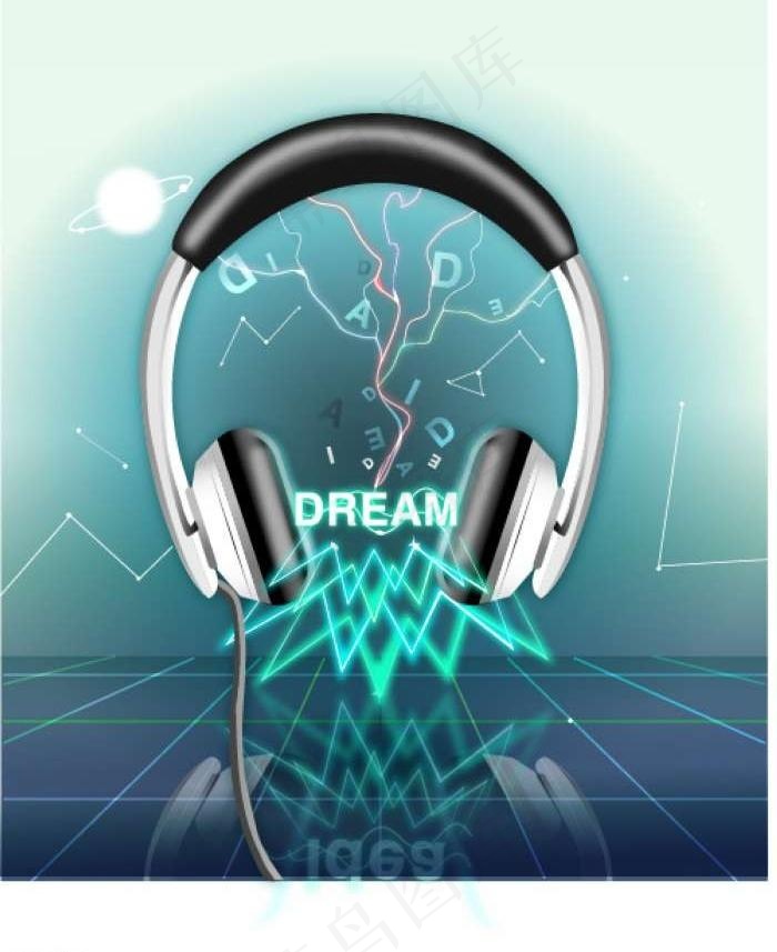 耳机音乐素材图片