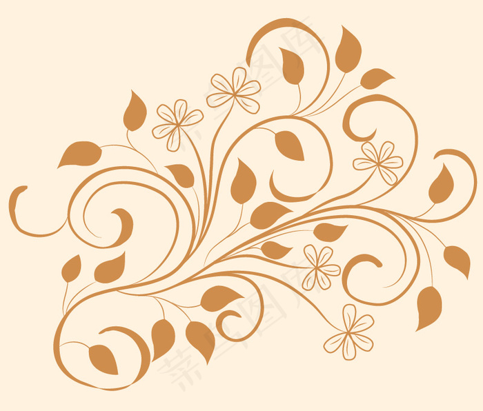 矢量素材实用单色花纹