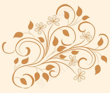 矢量素材实用单色花纹