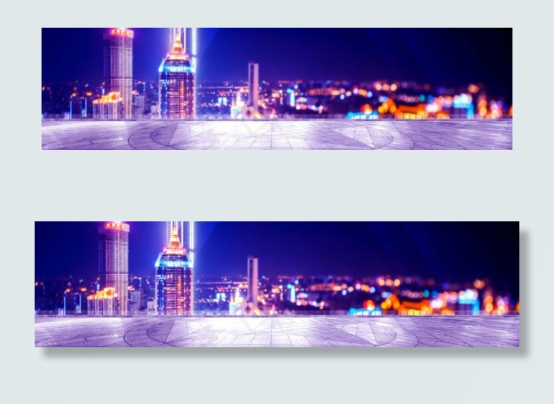 唯美城市夜景淘宝全屏banner背景
