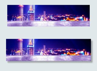 唯美城市夜景淘宝全屏banner背景