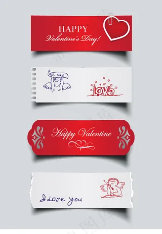精美情人节卡片矢量素材精美