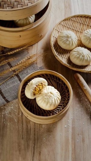 菜包子高清摄影图片