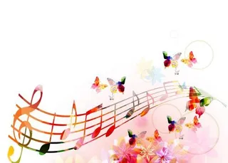 幻彩蝴蝶音符矢量素材