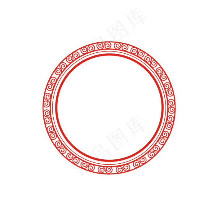 红色古风装饰图案免抠图(2000*2000px 300 dpi )psd模版下载
