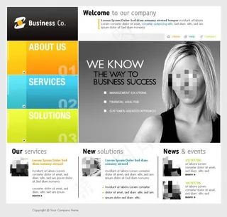 个性标签企业网页psd模板