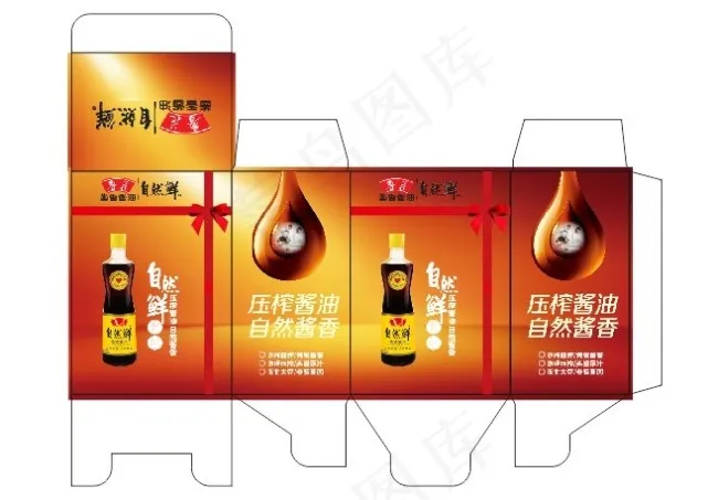 鲁花酱油油壶彩盒包装设计cdr矢量模版下载