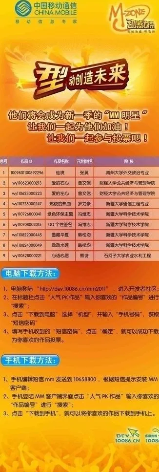 中国移动型动创造未来活动内容图片psd模版下载