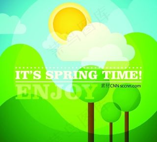 春天时光矢量背景图素材