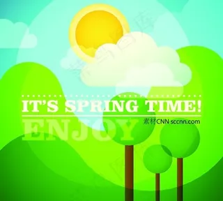 春天时光矢量背景图素材
