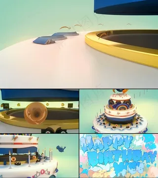 生日快乐创意片头视频素材通用版